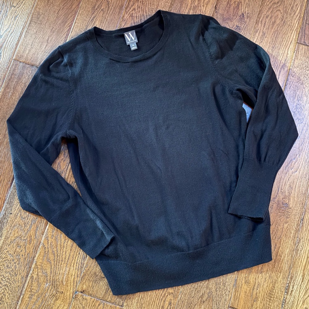 Worthington Classic Black Crewneck Sweater. Size XL